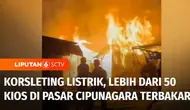 Lebih dari 50 kios serta lapak pedagang di Pasar Cipunagara, Subang, Jawa Barat, ludes terbakar, Kamis malam. Kebakaran diduga dari hubungan pendek arus listrik.