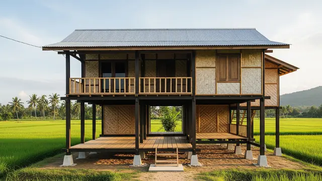 Desain Rumah 2 Lantai Budget Rp75 Juta di Desa/Gemini AI