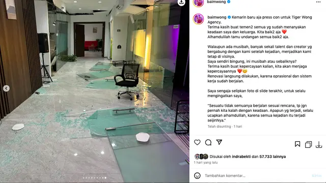 Baim Wong Pastikan Kondisinya dan Keluarga Baik-Baik Saja Usai Insiden Kantor Baru yang Hampir Ambruk, Langsung Renovasi Gedung
