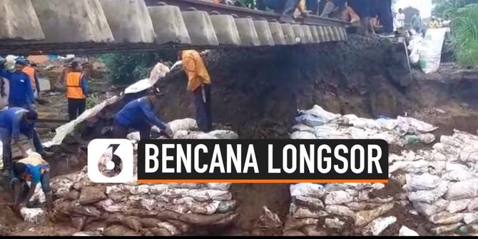 VIDEO: Longsor Sukabumi, Kereta Api Pangrango Tidak Beroperasi