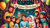 Ilustrasi Ulang Tahun Islami (Created by Meta AI)