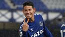 3. James Rodriguez (Everton) - Bergabung dengan Everton, James Rodriguez seolah terlahir kembali sebagai pemain hebat di lapangan. Gelandang asal Kolombia ini tampil apik dengan membuat tiga gol dan empat assists dari enam pertandingan. (AFP/Jan Kruger/pool)