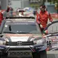 Mantan pelatih Chelsea, Andre Villas-Boas (kanan) bersama navigator Ruben Faria, beraksi pada Reli Dakar 2018. (AP Photo/Martin Mejia)