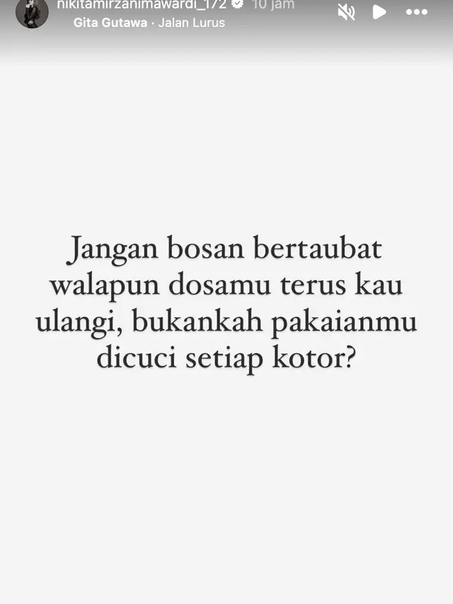 Unggahan Nikita Mirzani. (Foto: Instagram @nikitamirzanimawardi_172)