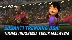 Selain gol-gol indah yang diciptakan Garuda, nama Susanti jadi trending di Twitter.