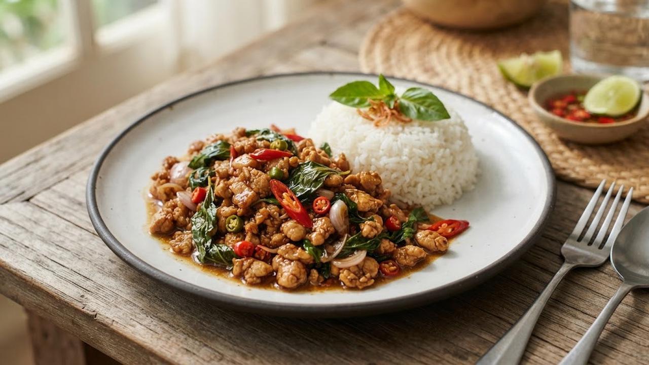 Resep Thai Basil Chicken, Ayam Cincang Kemangi ala Thailand yang Praktis