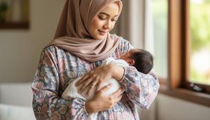 Model Gamis Kekinian untuk Ibu Menyusui (Image by Gemini AI)