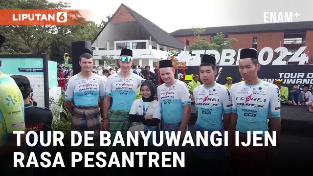 Mirip Warlok, Pembalap Tour de Banyuwangi Ijen Pakai Sarung dan Peci