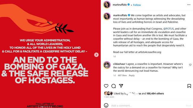 Unggahan Mark Ruffalo. (Instagram/ markruffalo)