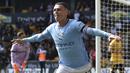 Phil Foden. Gelandang serang Inggris berusia 22 tahun yang merupakan produk asli akademi Manchester City yang dipromosikan ke tim senior sejak musim 2017/2018, saat ini tercatat memiliki nilai pasar sebesar 90 juta euro atau setara Rp1,3 triliun. Dalam 7 laga awal Liga Inggris musim 2022/2023, ia telah mengoleksi 2 gol dan 2 assist untuk Manchester City. (AP/Rui Vieira)