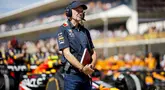 Kepala bidang teknis, Adrian Newey dikabarkan akan meninggalkan tim formula 1 Red Bull pada kuartal pertama 2025. (AFP/Getty Images/Chris Graythen)