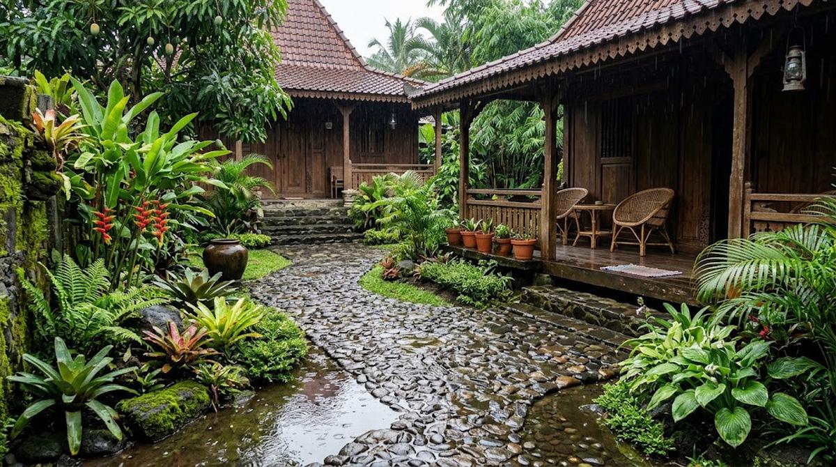 Halaman rumah yang basah