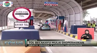 Selama dua minggu, Tol Becakayu seksi 1B hingga 1C bebas tarif tol.