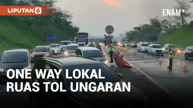 VIDEO: Terjadi Kemacetan Panjang, Polisi Terapkan One Way Lokal RuasTol Ungaran