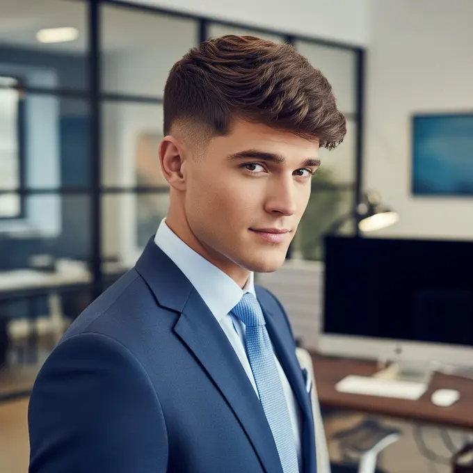 Model Rambut Pria Eksekutif Muda (Image by Gemini AI)