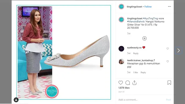 7 Koleksi Sepatu Mewah Ayu Ting Ting, Harganya Puluhan Juta
