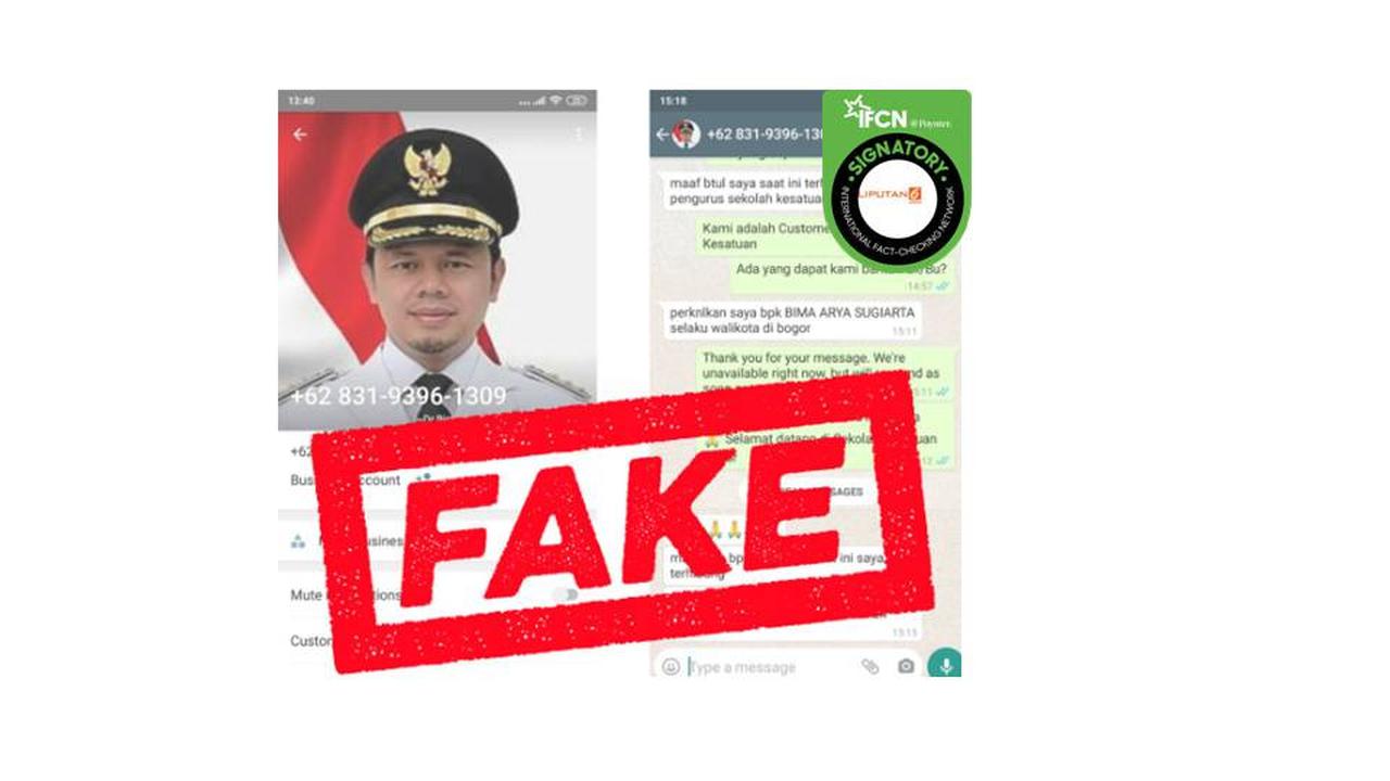 Cek Fakta nomor Whatsapp Wali Kota Bogor Bima Arya