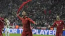 Pemain Bayern Munich, Thiago Alcantara menutup kemenangan timnya dengan satu gol saat melawan Juventus pada laga leg kedua 16 besar liga Champions di Stadion Allianz Arena, Munich, Kamis (17/3/2016) dini hari WIB. (AFP/Tobias Schwarz)