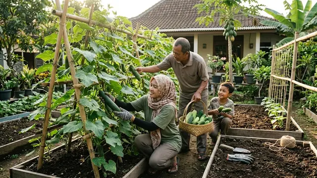 Cara Menanam Mentimun di Pekarangan/AI Generated