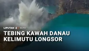 Tebing Kawah Danau Kelimutu Longsor