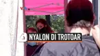 nyalon di trotoar