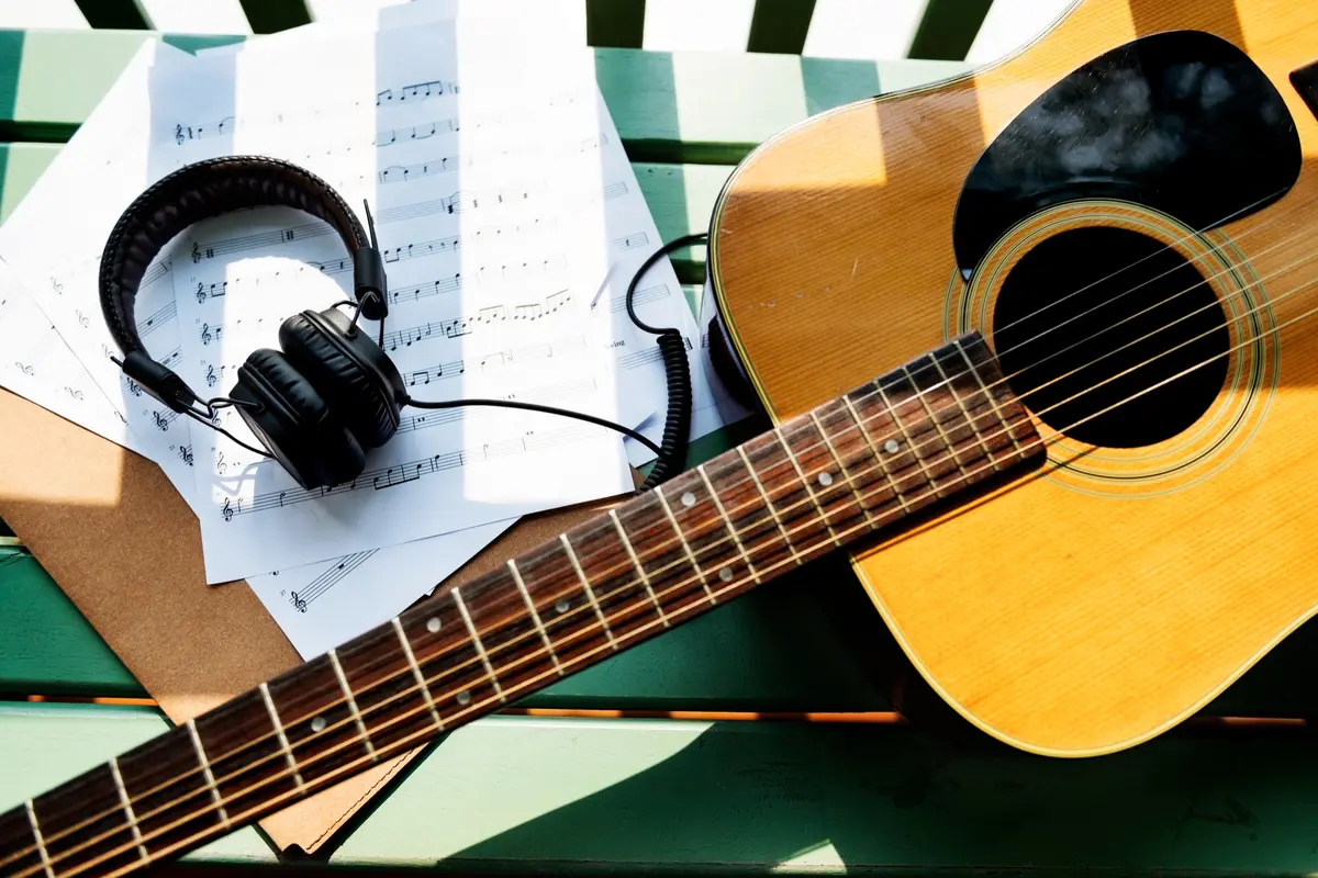 Ilustrasi lagu, musik, gitar