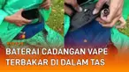 Kejadian tidak terduga dialami oleh seorang pengendara motor ketika menyimpan baterai cadangan vape di dalam tas