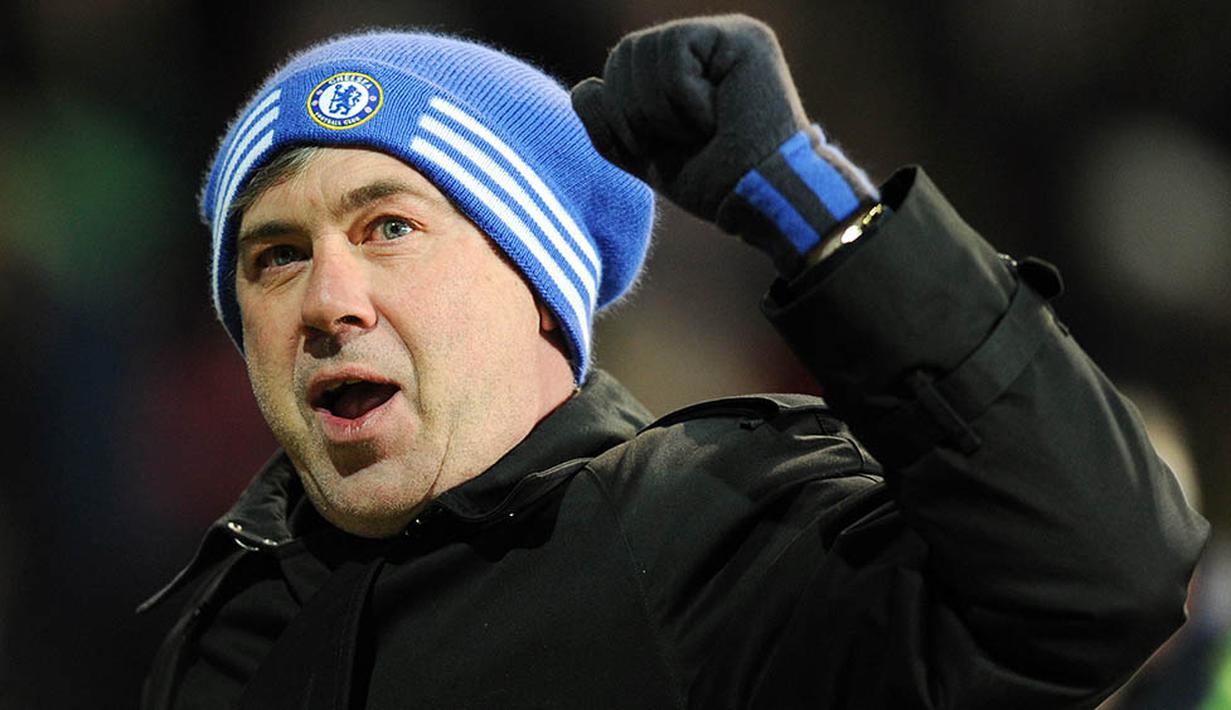 4. Carlo Ancelotti (2009-2011), 61.5% - Pelatih asal Italia ini juga tergolong sukses bersama Chelsea. Hanya dua musim dirinya berhasil mempersembahkan gelar juara liga dan piala FA pada musim perdananya. (AFP/Adrian Dennis)