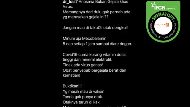 Klaim anosmia bukan gejala virus