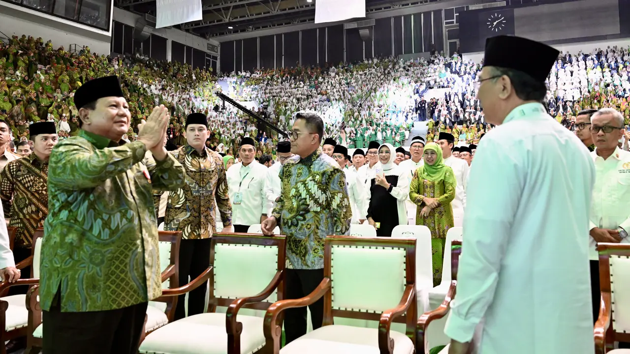 Presiden Prabowo Subianto saat menghadiri Hari Lahir (Harlah) ke-102 Nahdlatul Ulama di Istora Senayan Jakarta, Rabu (5/2/2025). (Foto: Biro Pers Sekretariat Presiden)