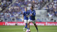 Pemain Everton, Jack Grealish, beraksi dalam laga Liga Premier antara Everton dan Brighton di Liverpool, Inggris, Minggu, 24 Agustus 2025. (AP Photo/Jon Super)