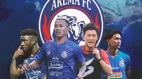Arema FC - Abel Camara, Dendi Santoso, Renshi Yamaguchi, Ahmad Alfarizi (Bola.com/Adreanus Titus)