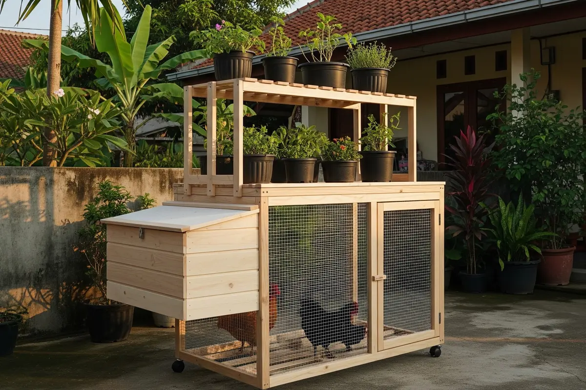 6 Desain Kandang Ayam yang Bisa Jadi Rak Tanaman, Urban Farming di Lahan Sempit