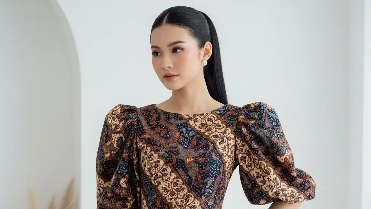 9 Model Batik Lengan Puff Volume Formal, Tampil Anggun dan Modern
