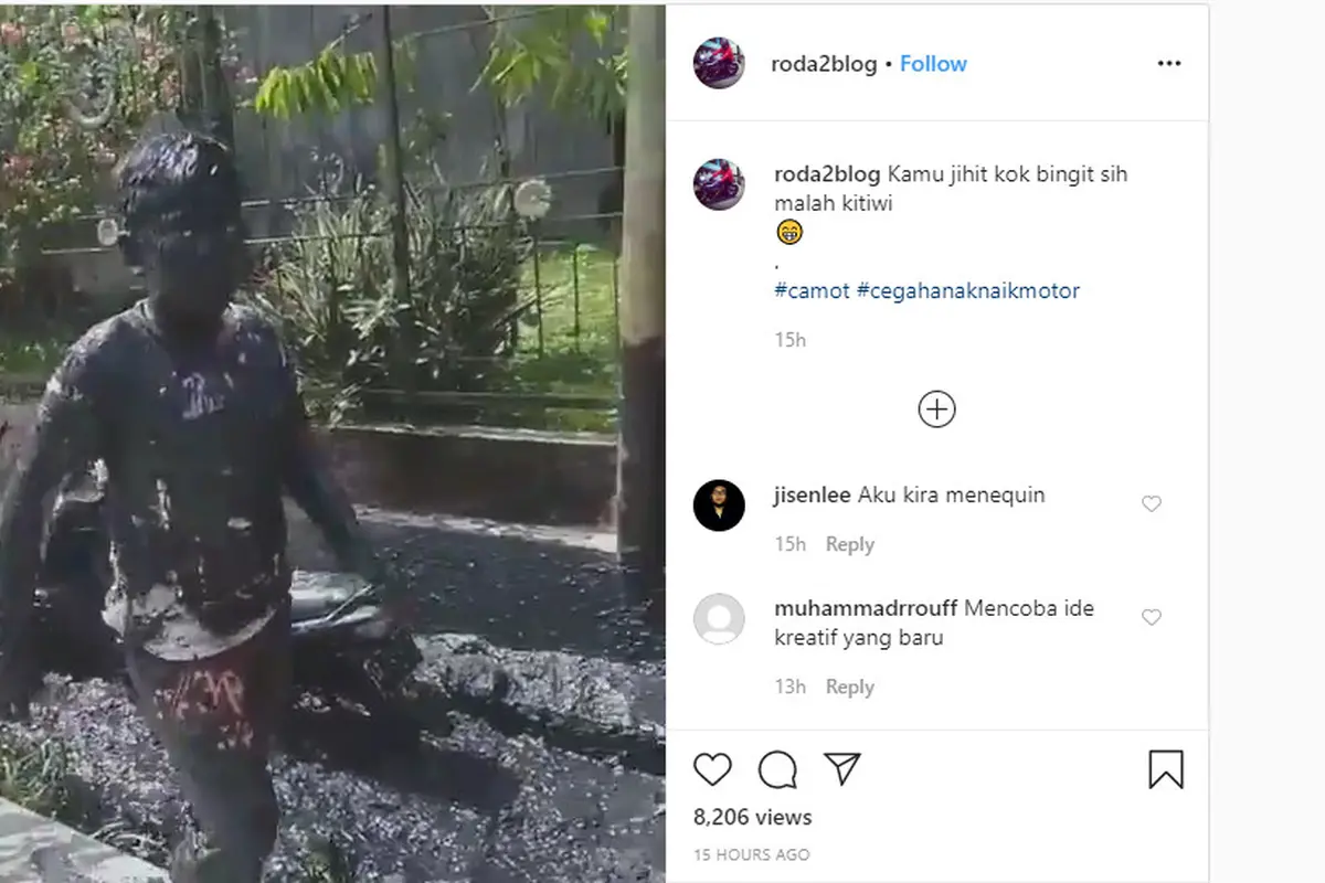kecelakaan kendaraan motor terjadi karena pengendara belum cukup umur, salah satunya dibagikan akun Instagram @roda2blog