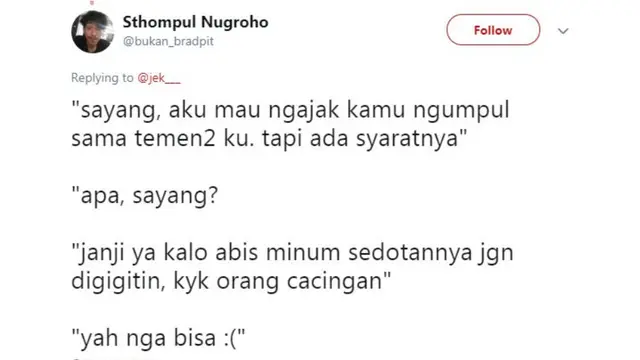 7 Cuitan Lucu Syarat Jalan Sama Pacar Ini Ngeselin
