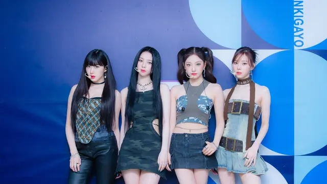 Aespa dalam acara Inkigayo. (Twitter/ kpop_sbs)