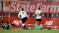 Marcus Wendel mencetak gol penyeimbang saat Sporting CP menahan Liverpool 2-2 dalam laga uji coba di Yankee Stadium, New York, Kamis (25/7/2019) pagi WIB. (AP Photo/Frank Franklin II)