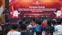 KPU Kota Batu menyosialisasikan daerah pemilihan dan alokasi kursi pemilihan legislatif untuk Pemilu 2024 pada Selasa, 14 Maret 2023 (Liputan6.com/Zainul Arifin)