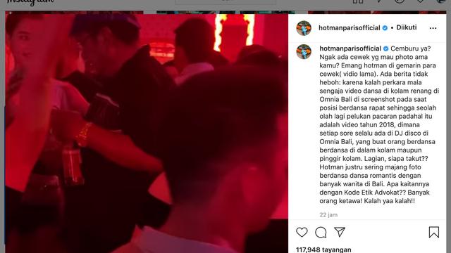 Unggahan Hotman Paris. (Foto: Instagram @hotmanparisofficial)