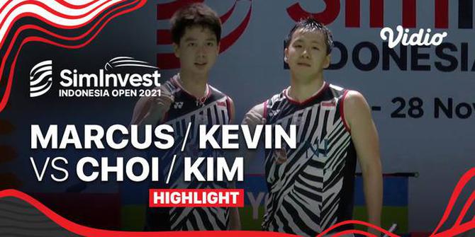 VIDEO: Kevin Sanjaya / Marcus Gideon Melaju ke Perempat Final Indonesia Open 2021 Usai Kalahkan Wakil Korea Selatan