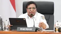 Wamendagri Ribka Haluk saat Rapat Koordinasi bersama Komisi Perlindungan Anak Indonesia (KPAI) di Ruang Sidang Utama di Kemendagri. (Foto: Puspen Kemendagri).