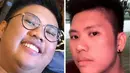 Ricky Cuaca, sebelum berat badannya turun drastis (kiri) dan setelah turun 38 kg. (dok.Instagram @rickycuaca/https://www.instagram.com/p/Br4-Z3aBsMX/Henry