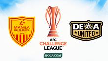 Manila Digger Vs Dewa United di AFC Challenge League. (Bola.com/Wiwig Prayugi).