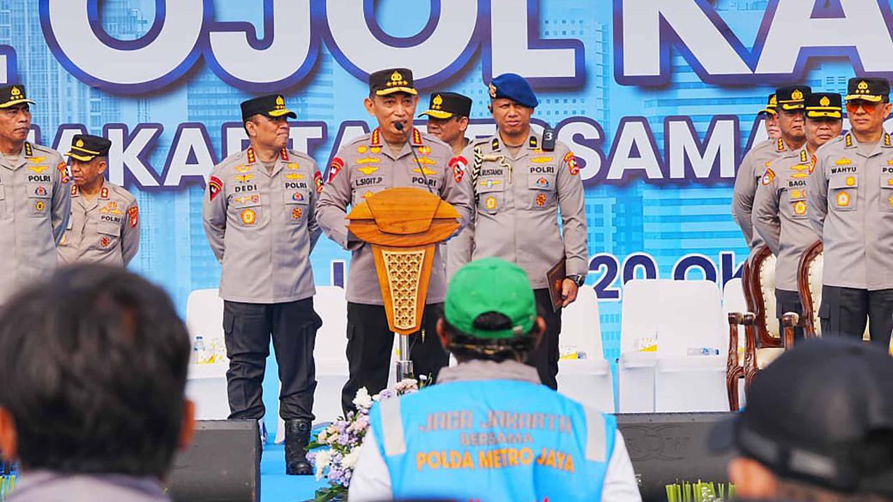 FOTO: Polri Bersinergi dengan Ojol, Apel Kamtibmas Digelar di Monas