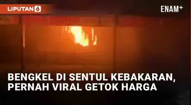 Bengkel di Jl. Raya Sirkuit Sentul, Babakanmadang, Bogor terbakar (19/7/2023). Kebakaran terjadi menjelang tengah malam, berhasil dipadamkan segera. Bengkel tersebut menjadi sorotan media sosial lantaran pernah viral menggetok harga.