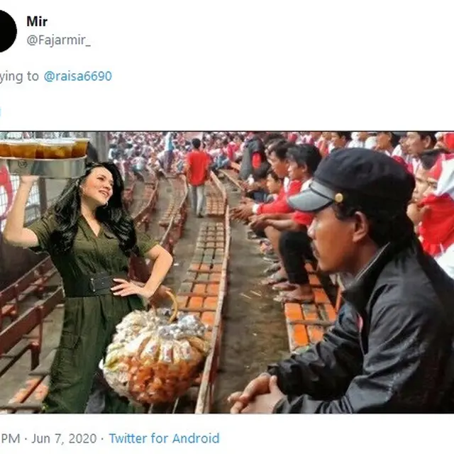 Foto editan kocak Raisa buatan warganet