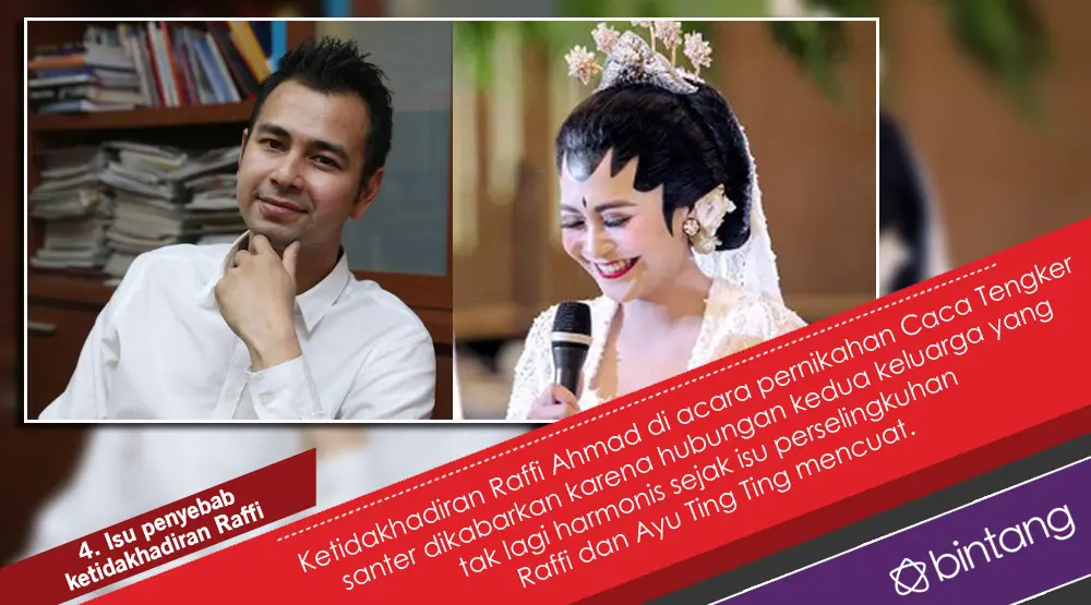 Misteri Keberadaan Raffi Ahmad di Pernikahan Caca Tengker. (Foto: Nurwahyunan dan Instagram/cacatengker, Desain: Nurman Abdul Hakim/Bintang.com)