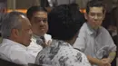 Kanan ke kiri : Marwan Batubara, Parlindungan Purba dan Mochamad Basuki Hadimuljono saat menjadi pembicara pada dialog kenegaraan terkait sumber daya air di Komplek Parlemen Senayan, Jakarta, Rabu (11/3/2015).(Liputan6.com/Andrian M Tunay)