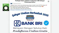Cek Fakta: Tidak Benar Ini Link Pendaftaran Undian Berhadiah Simpedes BRI